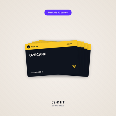 Pack de 10 cartes RFID OZECARD